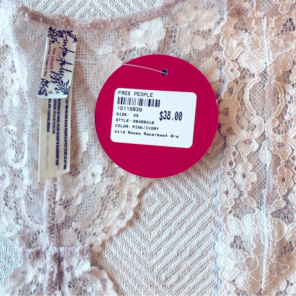 NWT Free People Wild Roses Racerback Bra XS - Picture 2 of 3